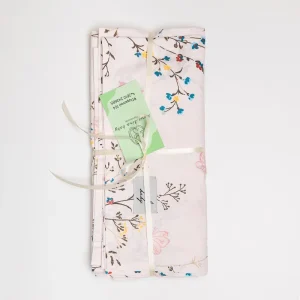 Σεντόνι κούνιας- Λουλούδια ροζ