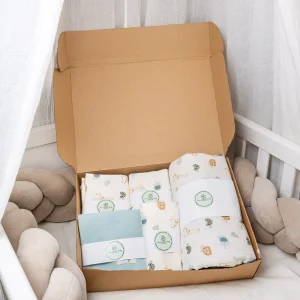 New Born Box – Ολοκληρωμένο Σετ Φροντίδας Νεογέννητου Safari ζωάκια εκρού